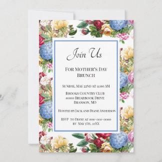 Vintage Botanical Mother's Day Brunch Invitation