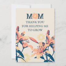Vintage Botanical Mum Thank You Card