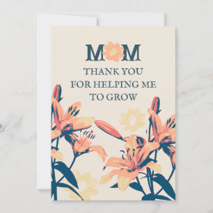 Vintage Botanical Mum Thank You Card