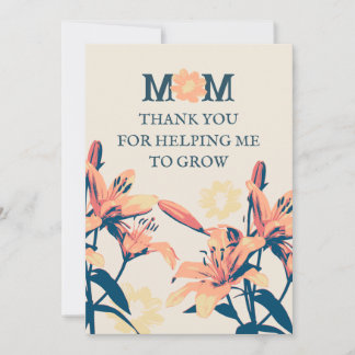 Vintage Botanical Mum Thank You Card