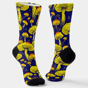 Vintage Botanical Mushroom Art Socks