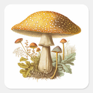Vintage Botanical Mushroom Sticker 1