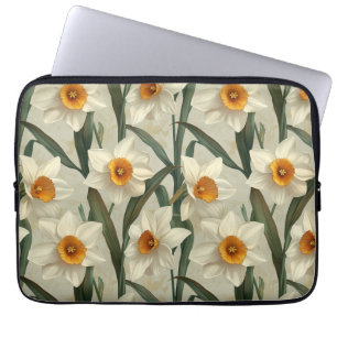 Vintage Botanical Narcissus Spring Floral Laptop Sleeve