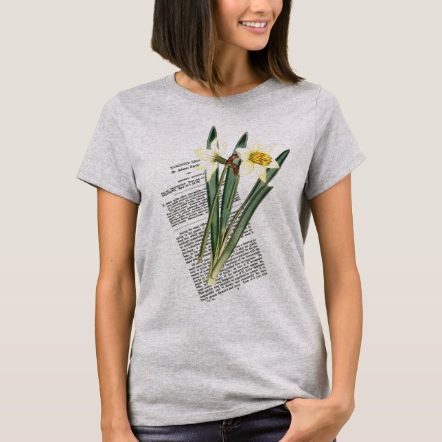 Vintage Botanical Narcissus T-Shirt (Front)