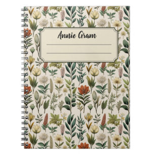 Vintage Botanical Notebook – Antique Floral