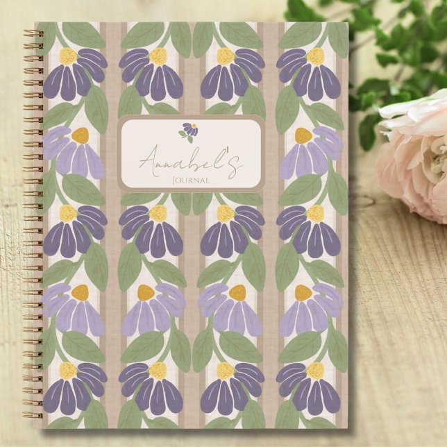Vintage Botanical Notebook with Personalisation (Gratitude & Joy Collection Personalized Floral Journal for Gifting or Enjoying Yourself)