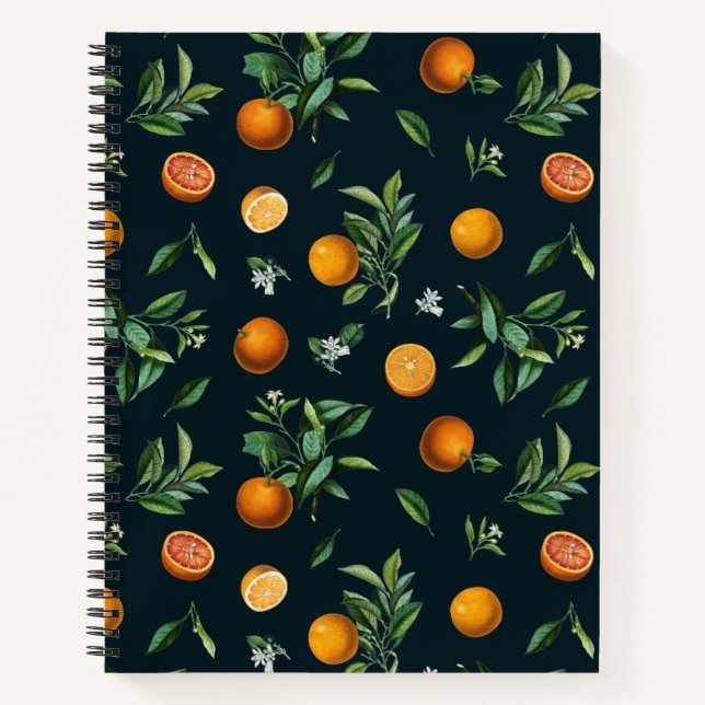 Vintage Botanical Orange Fruit Notebook (Front)