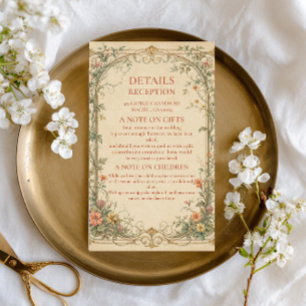 Vintage Botanical Ornamental Enclosure Card