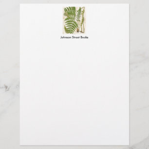 Vintage Botanical Page - Fern Letterhead Template