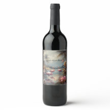 vintage botanical painting flamingos customisable