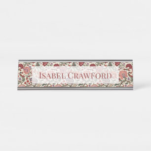 Vintage Botanical Paisley Floral Pattern – Ornate Desk Name Plate