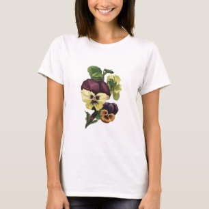 Vintage Botanical - Pansies in Bloom, T-Shirt