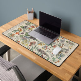 Vintage Botanical Pattern Desk Mat