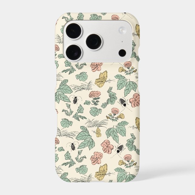Vintage Botanical Pattern with Butterflies and Bee (Back)