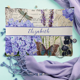 Vintage botanical personalised accessory pouch