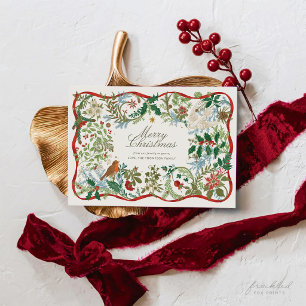 Vintage Botanical Personalised Christmas Card