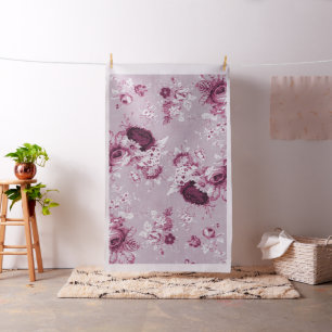 Vintage Botanical Pink Peony Floral Toile Fabric