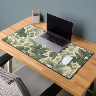 Vintage Botanical Print in Green Tones Desk Mat