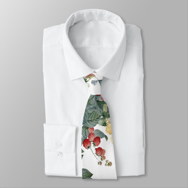 Vintage Botanical Redoute Garden Flowers Tie (Tied)