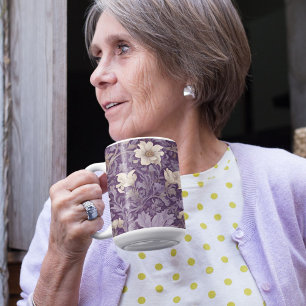 Vintage Botanical Retirement Gifts for Mom Violet Mug