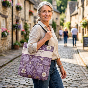 Vintage Botanical Retirement Gifts for Mum Violet Tote Bag