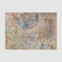 Vintage Botanical Retro Victorian Aged Tissue Pape