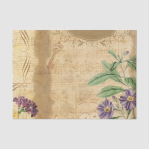 Vintage Botanical Retro Victorian Aged Tissue Pape Tissue Paper