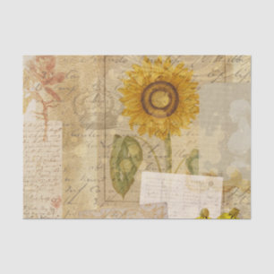 Vintage Botanical Retro Victorian Aged Tissue Pape Tissue Paper