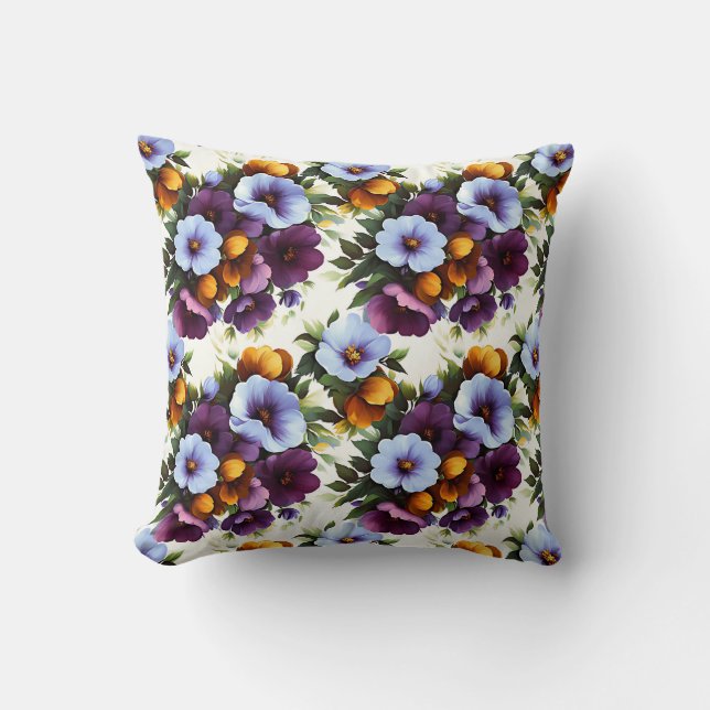Vintage Botanical Romantic Chic Floral Stylish Cushion (Front)