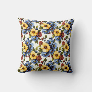 Vintage Botanical Romantic Chic Floral Stylish Cushion