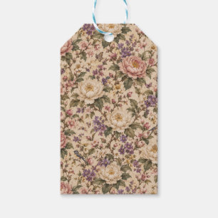 Vintage Botanical Rose Garden & Butterfly Pattern Gift Tags