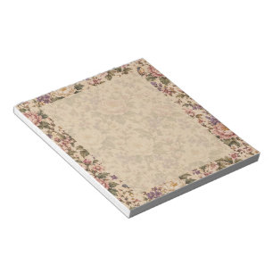 Vintage Botanical Rose Garden & Butterfly Pattern Notepad