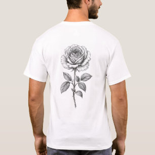 Vintage Botanical Rose Illustration T-Shirt