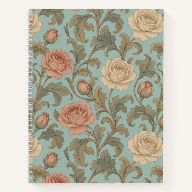 Vintage Botanical Roses Notebook (Front)