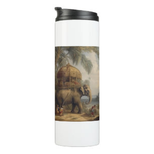 Vintage botanical scene elephant with howdah too thermal tumbler