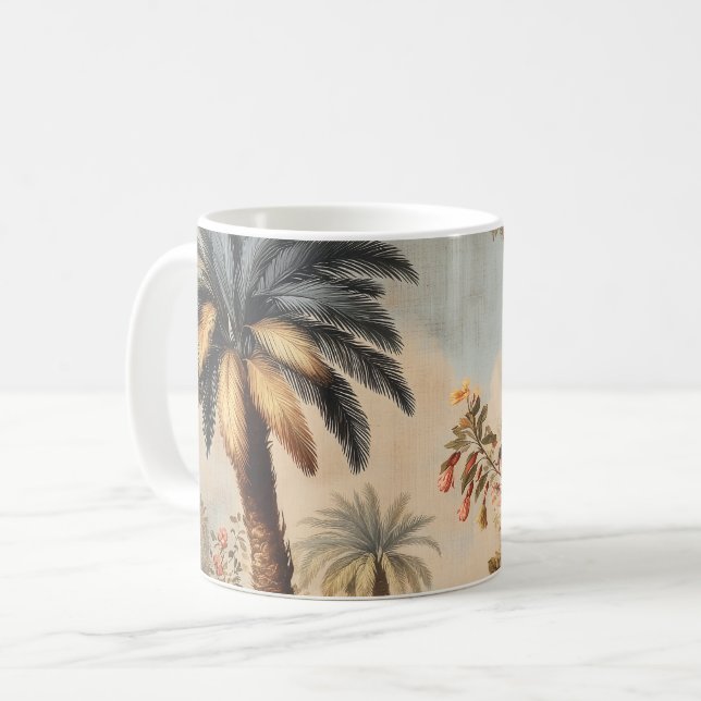 Vintage Botanical Scene with Palms Coffee Mug (Front Left)