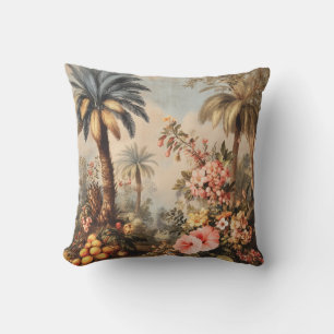 Vintage Botanical Scene with Palms Cushion