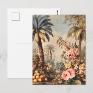 Vintage Botanical Scene with Palms Postcard