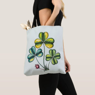 Vintage Botanical Shamrock St Patrick's Tote Bag