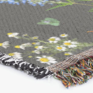 Vintage botanical style throw blanket