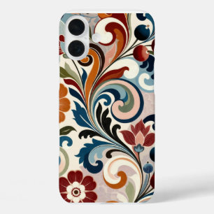 Vintage Botanical Swirl Floral Pattern iPhone 16 Plus Case