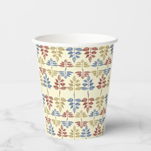 vintage botanical tapestry paper cups (Front)