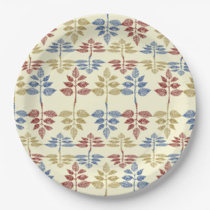vintage botanical tapestry paper plate