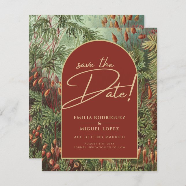 Vintage Botanical Terracotta Florals Arch WEDDING (Front/Back)