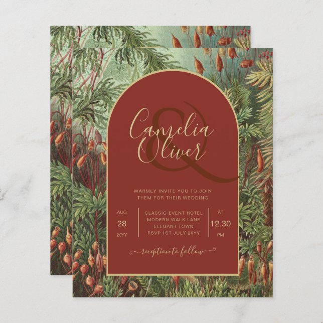 Vintage Botanical Terracotta Florals Arch WEDDING (Front/Back)