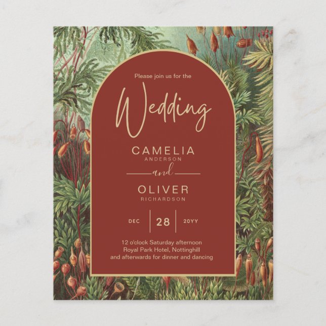 Vintage Botanical Terracotta Florals Arch WEDDING Flyer (Front)