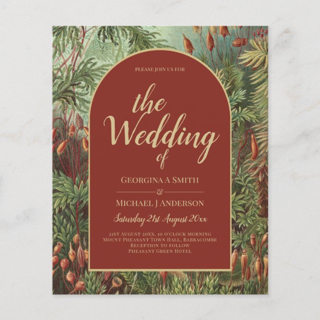 Vintage Botanical Terracotta Florals Arch WEDDING Flyer (Front)