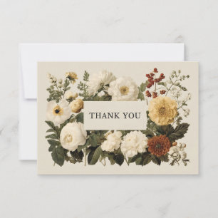 Vintage Botanical "Thank You" Design Thank You Card