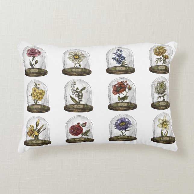 Vintage Botanical Throw Pillow (Front)