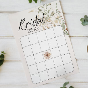 Vintage Botanical Tiny Floral Bridal Shower Bingo